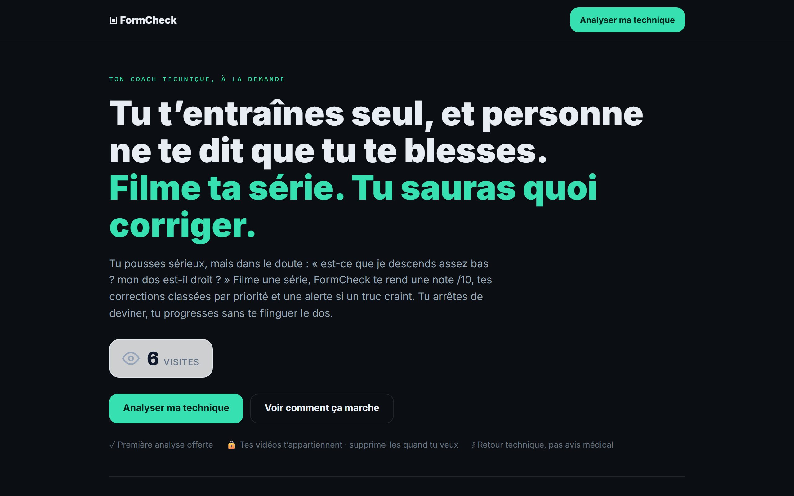 Aperçu de l’interface de FormCheck